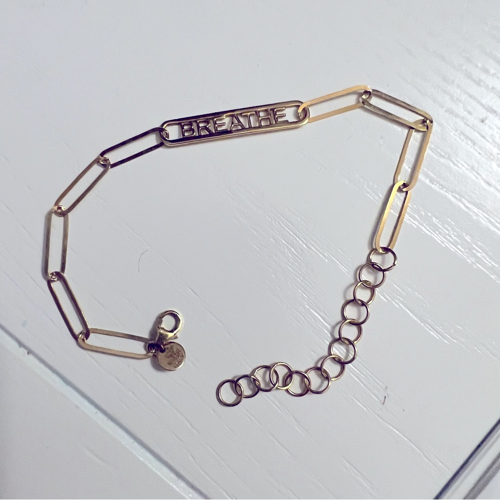 Paper clip chain Bracelet 18k Gold ‘BREATHE’